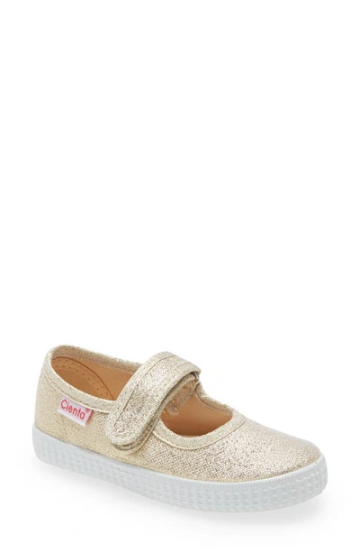 Cienta Mary Jane Sneaker In Gold Metallic