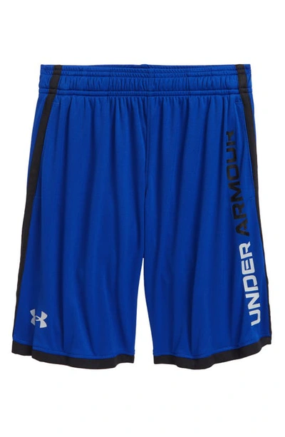 Under Armour Kids' Ua Stunt 3.0 Performance Athletic Shorts In Royal / Black / Mod Gray