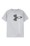 Under Armour Kids' Big Boys Tech Split Logo Hybrid Short Sleeve T-shirt In Mod Gray