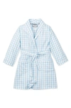 Petite Plume Unisex Gingham Robe - Little Kid, Big Kid In Light Blue