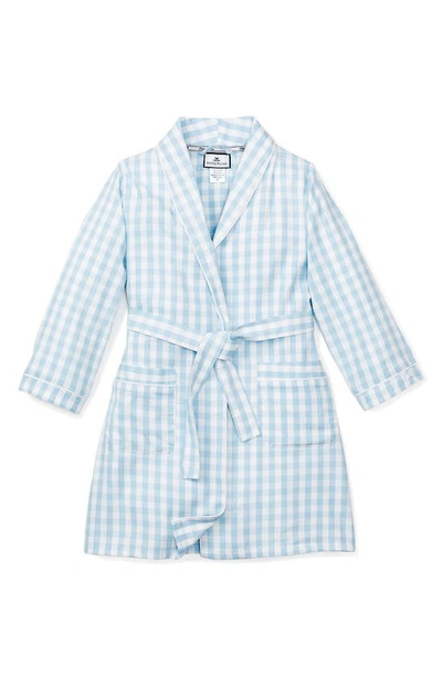 Petite Plume Unisex Gingham Robe - Little Kid, Big Kid In Blue