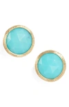 Marco Bicego 'jaipur' Stone Stud Earrings In Yellow Gold/ Turquoise