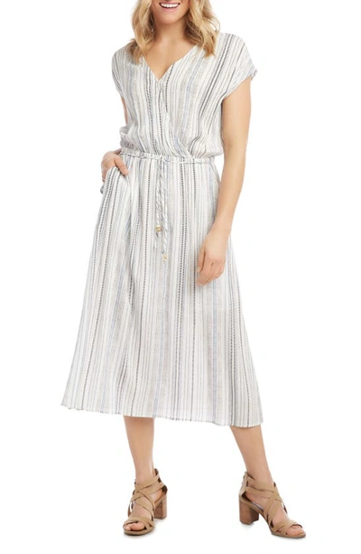 Karen Kane Side Slit Maxi Dress In Stripe