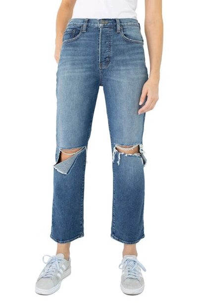 Modern American Ripped High Waist Straight Leg Jeans In Vineland