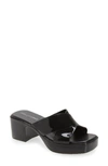 Jeffrey Campbell Women's Bubblegum Jelly Platform High Heel Slide Sandals In Black Shiny