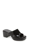 Jeffrey Campbell Women's Bubblegum Jelly Platform High Heel Slide Sandals In Black