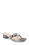 Pelle Moda Niall Slide Sandal In Black/ White Embossed Snake