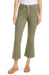 Frame Le Crop Mini Bootcut High Waist Jeans In Washed Military