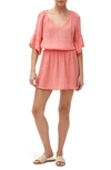 Michael Stars Katelyn Smocked-waist Peasant Dress In Fresco