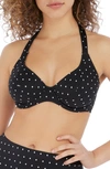 FREYA JEWEL COVE UNDERWIRE BANDED HALTER BIKINI TOP,AS7232