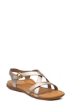 Aetrex Penny Strappy Sandal In Metallic Leather