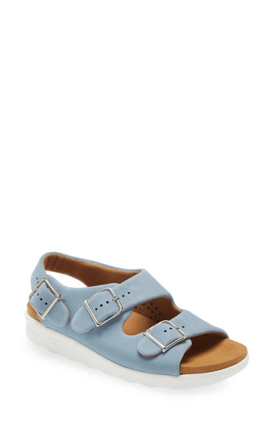 Sas Relaxed Slingback Sandal In Sky Harbor Nubuck Leather