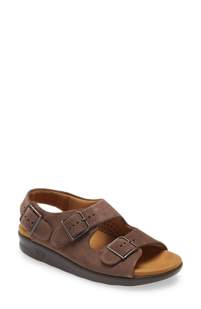 Sas Relaxed Slingback Sandal In Teddy Nubuck Leather