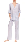 Everyday Ritual Jamie Simone V-neck Long Pajama Set In Blue