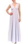 Everyday Ritual Amelia Long Nightgown In Blue