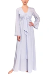 Everyday Ritual Diana Tie-front Long Cotton Robe In Blue