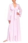 Everyday Ritual Diana Tie-front Long Cotton Robe In Pink