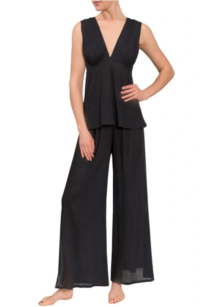 Everyday Ritual Julia Sleeveless Pajama Set In Black