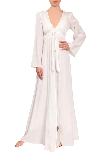 Everyday Ritual Diane Cotton Duster Dressing Gown In White