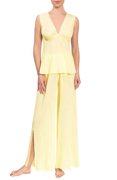 Everyday Ritual Julia Sleeveless Pajama Set In Limoncello