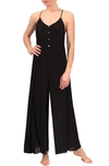 Everyday Ritual Kaitlyn Wide Leg Sleep Jumpsuit In Black