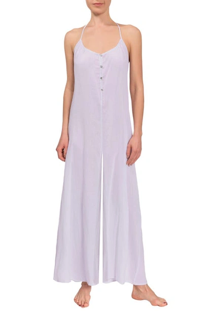 Everyday Ritual Kaitlyn Wide-leg Halter-neck Jumpsuit In Mist