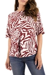 Ingrid & Isabelr Animal Print Zip Back Maternity Top In Animal Stripe