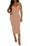 NAKED WARDROBE THE NW HOURGLASS MIDI DRESS,NW-D0035