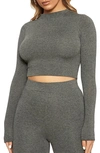 Naked Wardrobe The Nw Crop Top In Charcoal