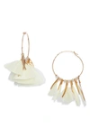 Gas Bijoux Marly Feather Hoop Earrings In Mustard