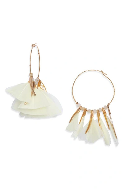 Gas Bijoux Marly Feather Hoop Earrings In Mustard