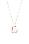 Girls Crew Flutterfly Initial Necklace In Gold D