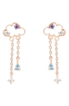 Girls Crew Reigning Clouds Dangle Earrings In Rose Gold-plated