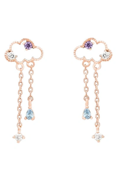 Girls Crew Reigning Clouds Dangle Earrings In Rose Gold
