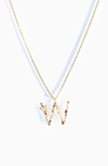 Girls Crew Flutterfly Stone Initial Necklace In Gold-plated- W