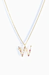 Girls Crew Flutterfly Stone Initial Necklace In Gold W
