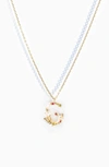 Girls Crew Flutterfly Stone Initial Necklace In Gold G