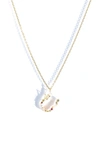 Girls Crew Flutterfly Initial Necklace In Gold U