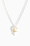 Girls Crew Flutterfly Initial Necklace In Gold F