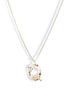 Girls Crew Flutterfly Initial Necklace In Gold Q