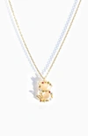 Girls Crew Flutterfly Stone Initial Necklace In Gold B