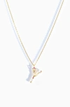 Girls Crew Flutterfly Initial Necklace In Gold Y
