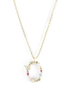 Girls Crew Flutterfly Stone Initial Necklace In Gold O