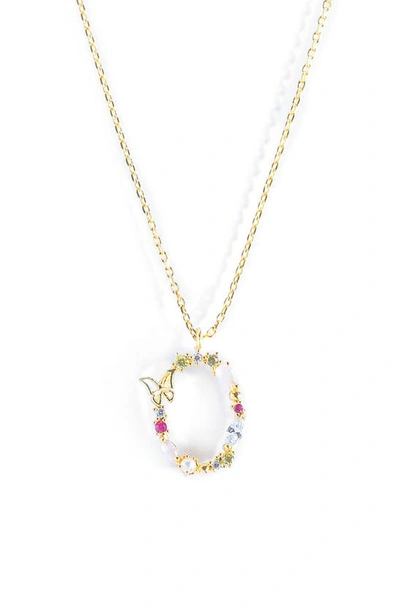 Girls Crew Flutterfly Stone Initial Necklace In Gold O
