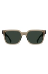 Raen West 55mm Polarized Square Sunglasses In Ghost/ Green Polar