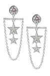 CZ BY KENNETH JAY LANE PAVE CZ STAR & CHAIN DROP EARRINGS,848179094266