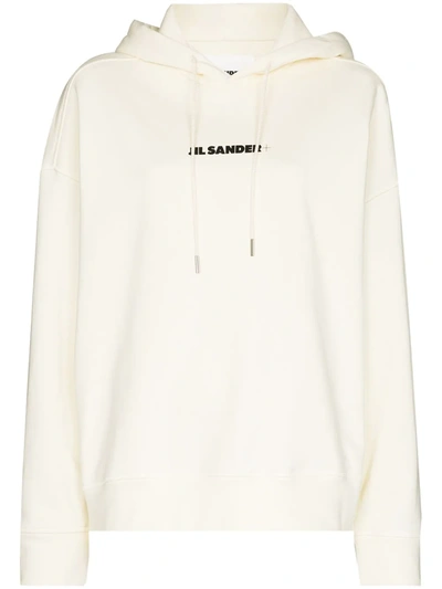 JIL SANDER LOGO PRINT DRAWSTRING HOODIE