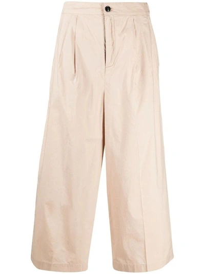 Woolrich Elasticated-waist Cropped Trousers In Beige