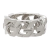GIVENCHY SILVER G CHAIN RING