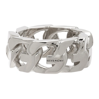 Givenchy Silver G Chain Ring In 040-silver Grey